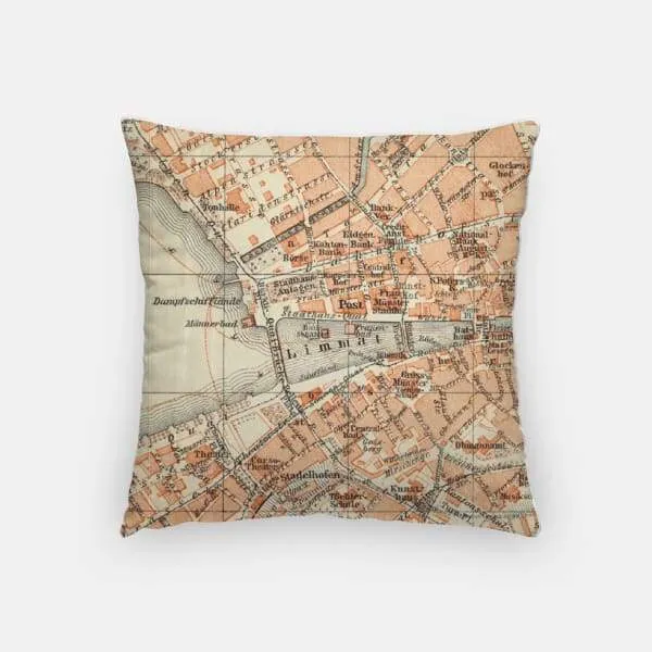 Zurich city skyline with vintage Zurich map